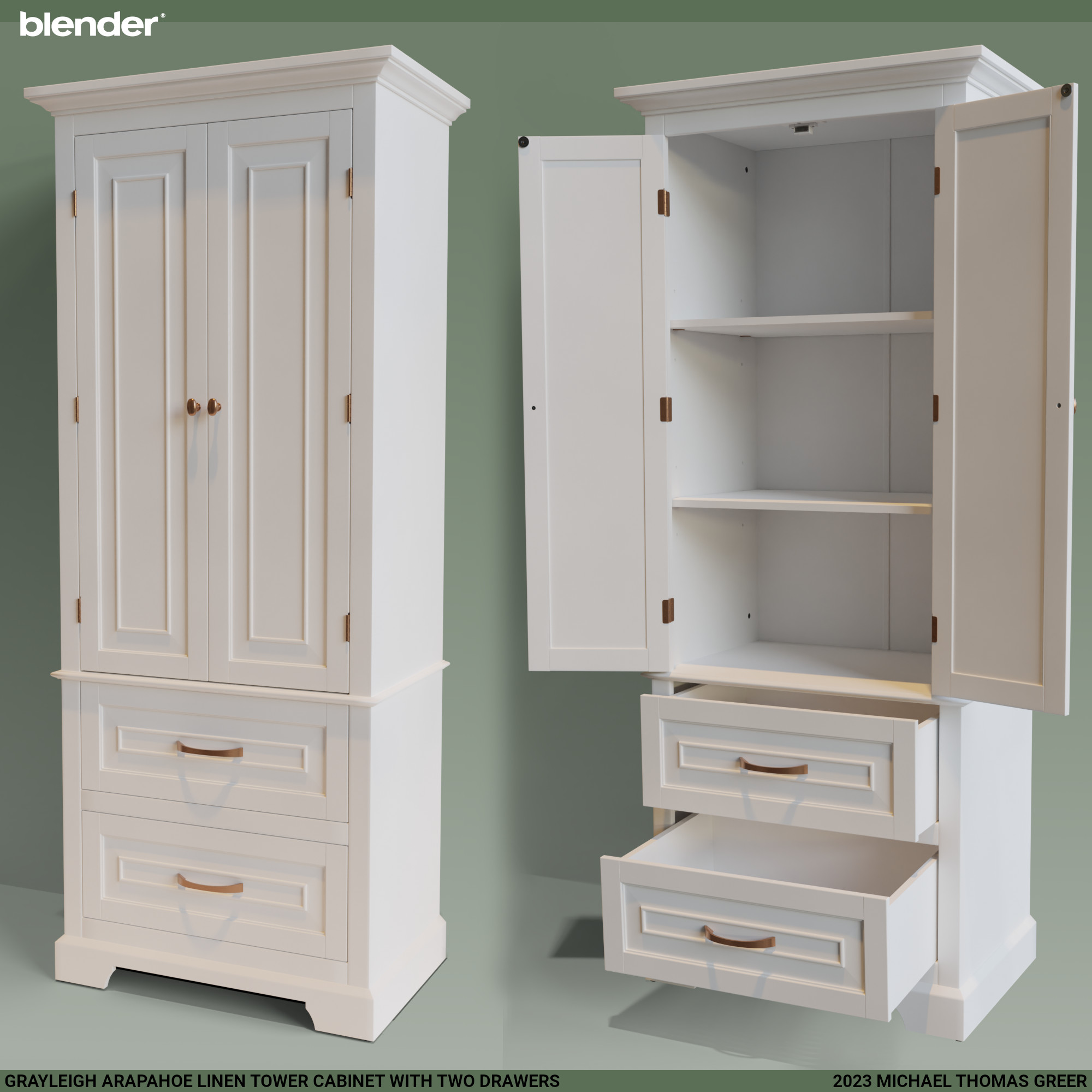 Grayleigh Arapahoe Tower Cabinet with Two Drawers preview image 1